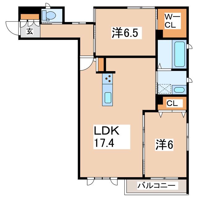 ELLEFLVORAITE(2LDK/2階)の間取り写真