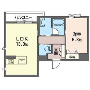 ラ・フレーズ弐番館(1LDK/2階)の間取り写真