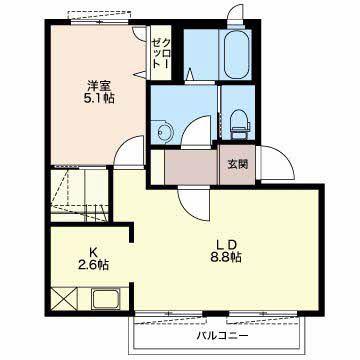 セピアコート財木(1LDK/1階)の間取り写真