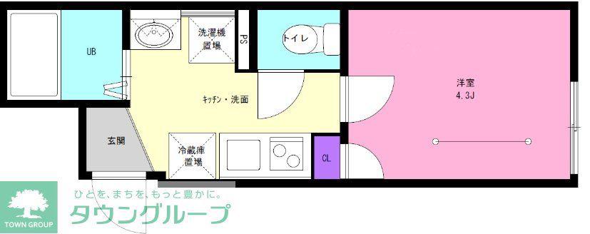 HONGO PARK TERRACE(1K/2階)の間取り写真