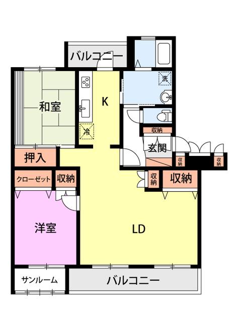 テレパレス関屋浜松(2LDK/1階)の間取り写真