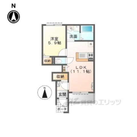 SEIRIOS B(1LDK/1階)の間取り写真