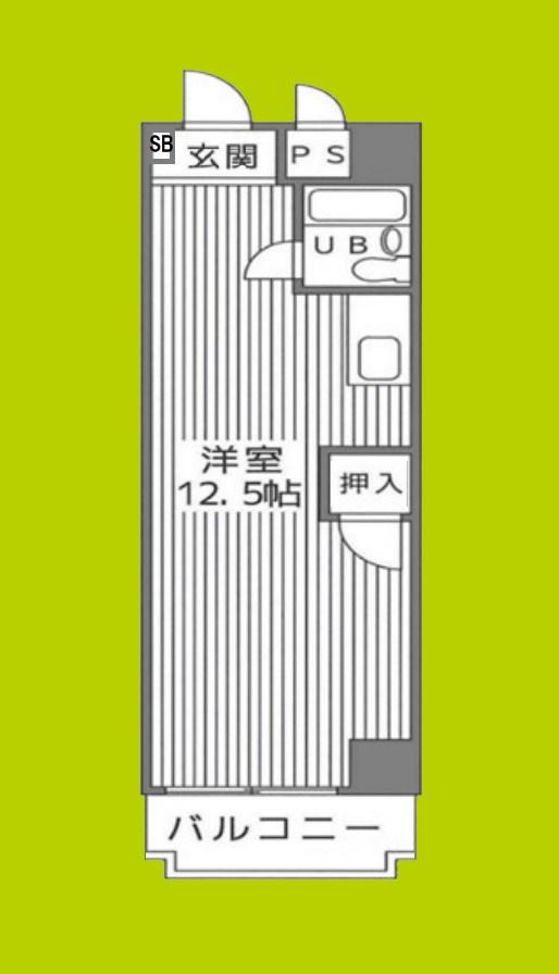 プロヴァンス(ワンルーム/7階)の間取り写真