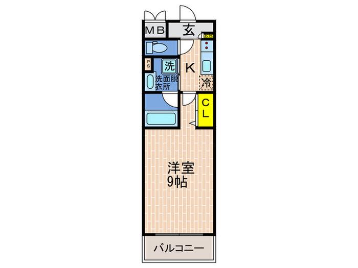 ヘスティア神戸(1K/7階)の間取り写真