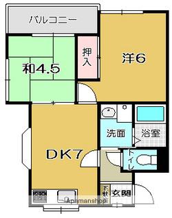クリーンハイツ(2DK/2階)の間取り写真