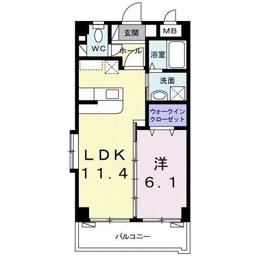 エテルノ・グラート(1LDK/3階)の間取り写真