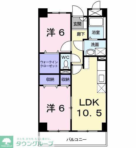ポポラーレ(2LDK/1階)の間取り写真