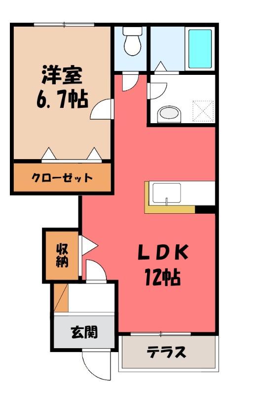 フェリーチェ(1LDK/1階)の間取り写真