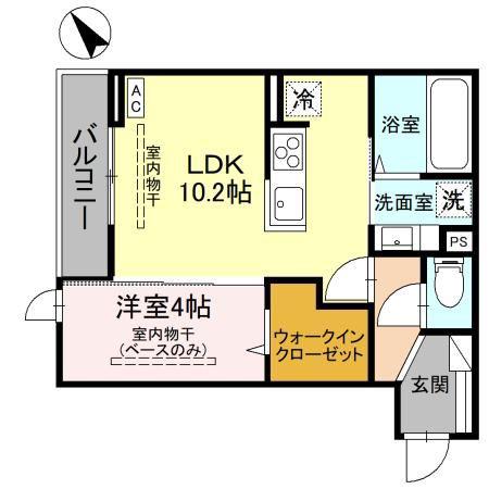 DR駅西本町HELZ(1LDK/2階)の間取り写真