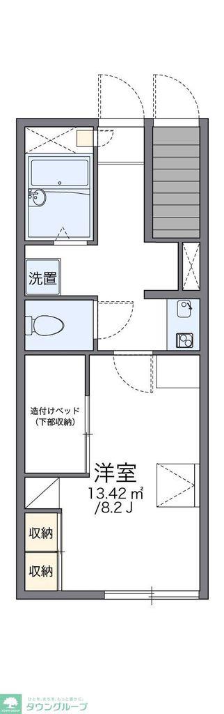 レオパレスエクセレント(1K/1階)の間取り写真