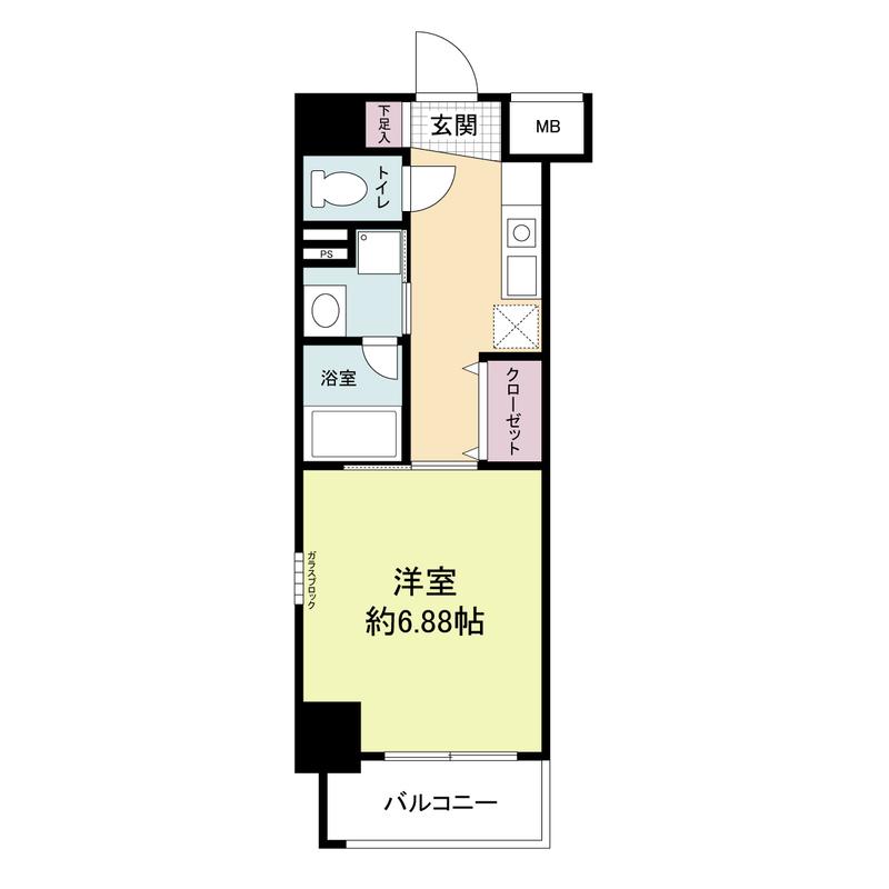 WILLDO塚本(1K/9階)の間取り写真