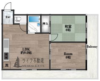 プチハイツ田中(2LDK/2階)の間取り写真