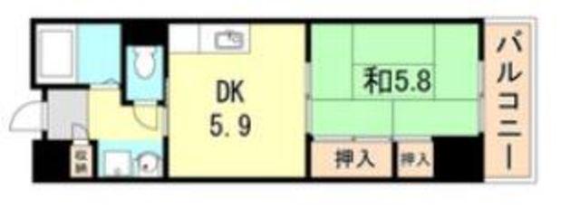 フェニーチェ・II(1DK/7階)の間取り写真