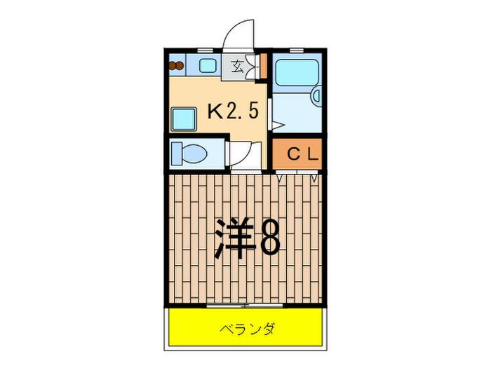 Y・SUN TERRACE(1K/1階)の間取り写真