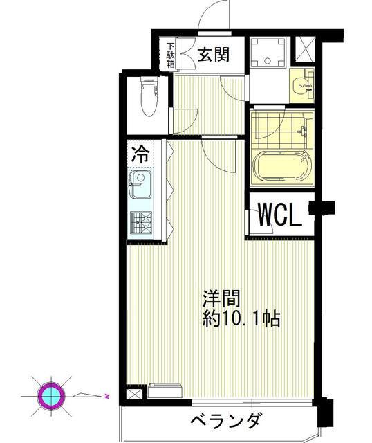 メゾンド八千代(ワンルーム/1階)の間取り写真