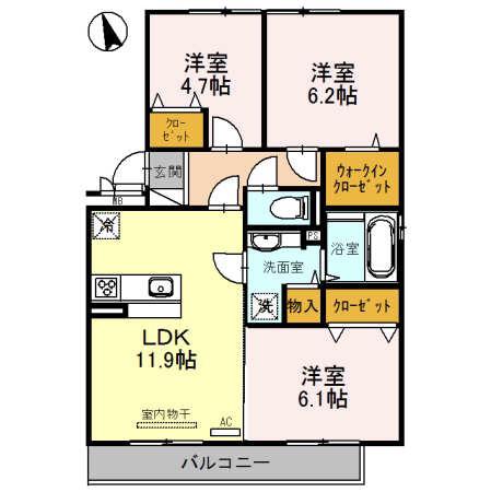 セジュールヨーコン(3LDK/2階)の間取り写真