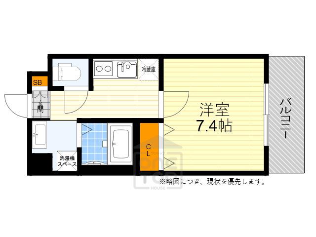 ロイヤルクィーンズパーク吹田片山町(1K/8階)の間取り写真