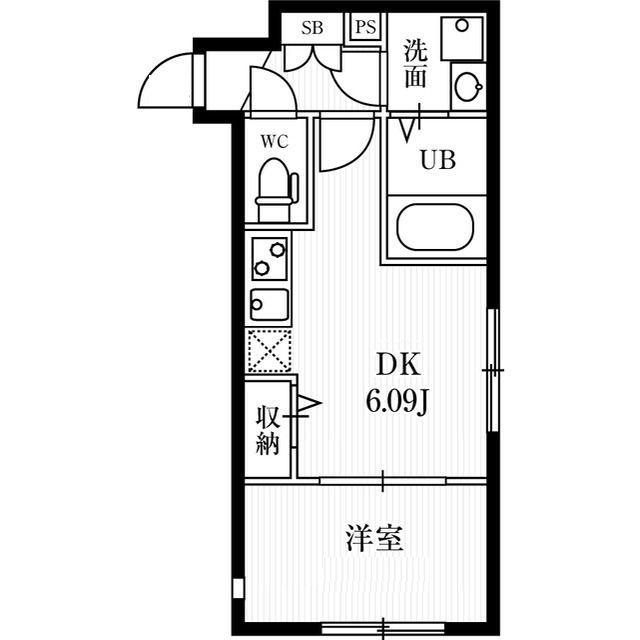 ミハス西荻窪(1DK/1階)の間取り写真