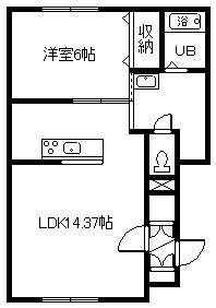 BLOOM A・B(1LDK/1階)の間取り写真