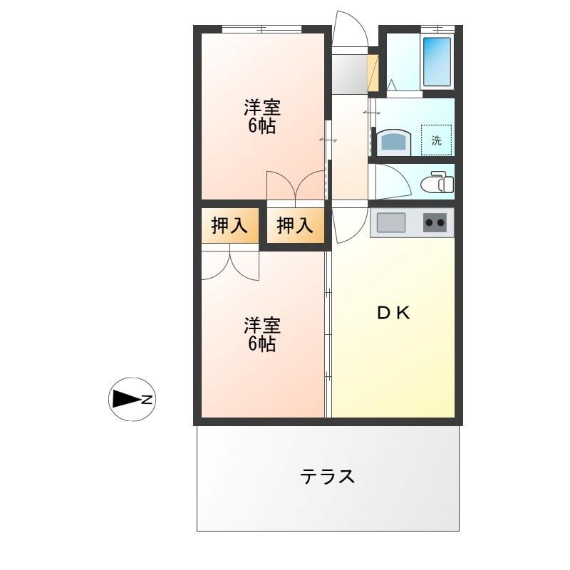 NKコート(2DK/3階)の間取り写真
