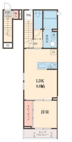 M-VALLEY(1LDK/2階)の間取り写真