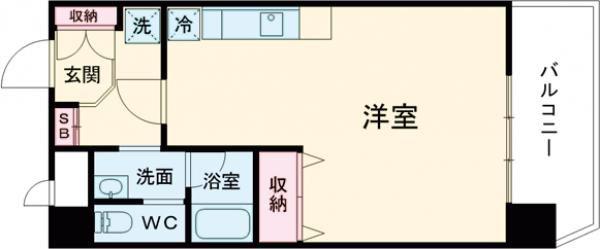 OMマンション東生駒(1K/7階)の間取り写真
