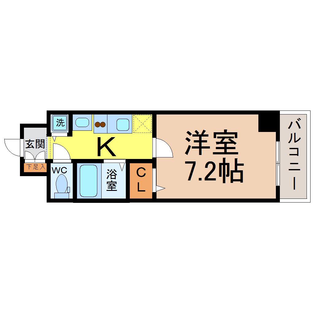 ベレーサ金山(1K/6階)の間取り写真