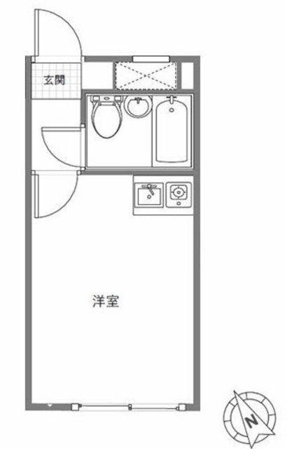 グランロペ(ワンルーム/1階)の間取り写真