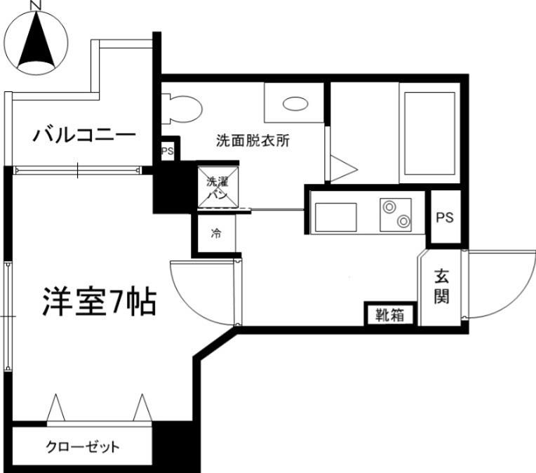 クレア京都六角(1K/2階)の間取り写真