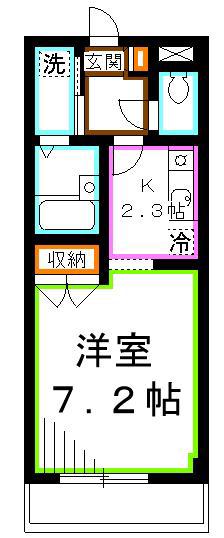 SUCRE吉祥寺(1K/3階)の間取り写真