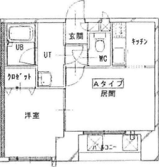第二北美マンション(1DK/4階)の間取り写真