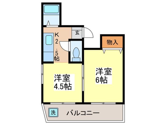サンハイム小島(2K/2階)の間取り写真