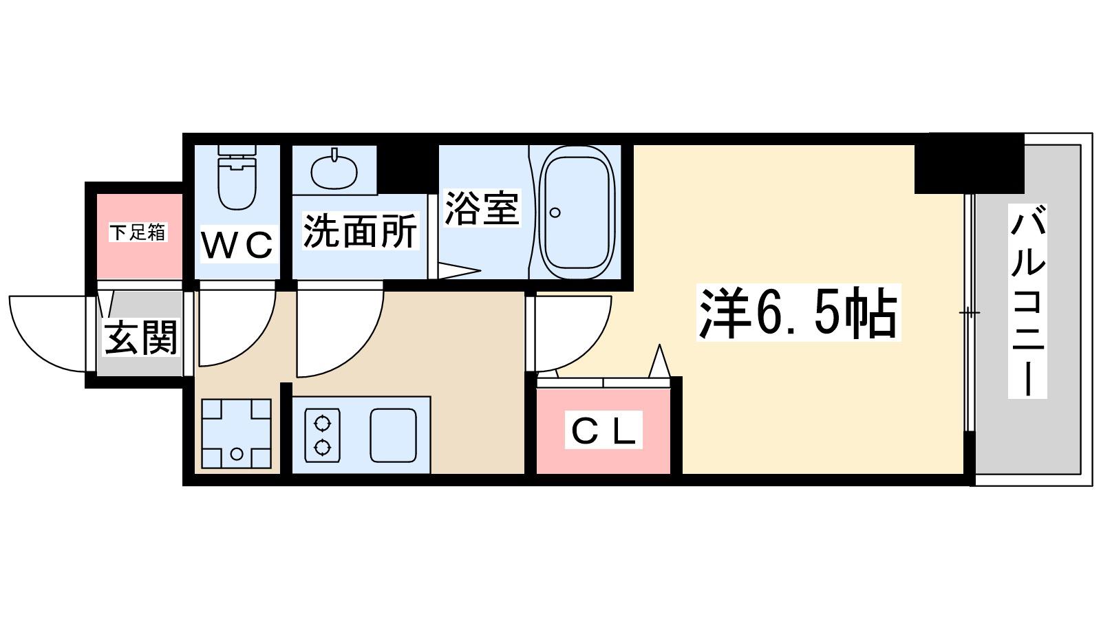 プレサンス 梅田北 ディア(1K/6階)の間取り写真