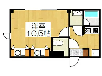 烏丸アネックスⅠ(1K/11階)の間取り写真