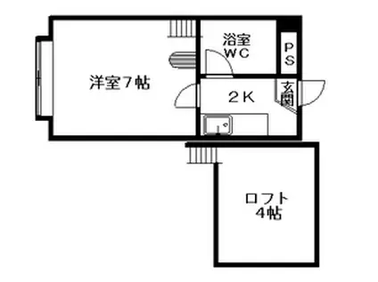 ロピア812(1K/2階)の間取り写真