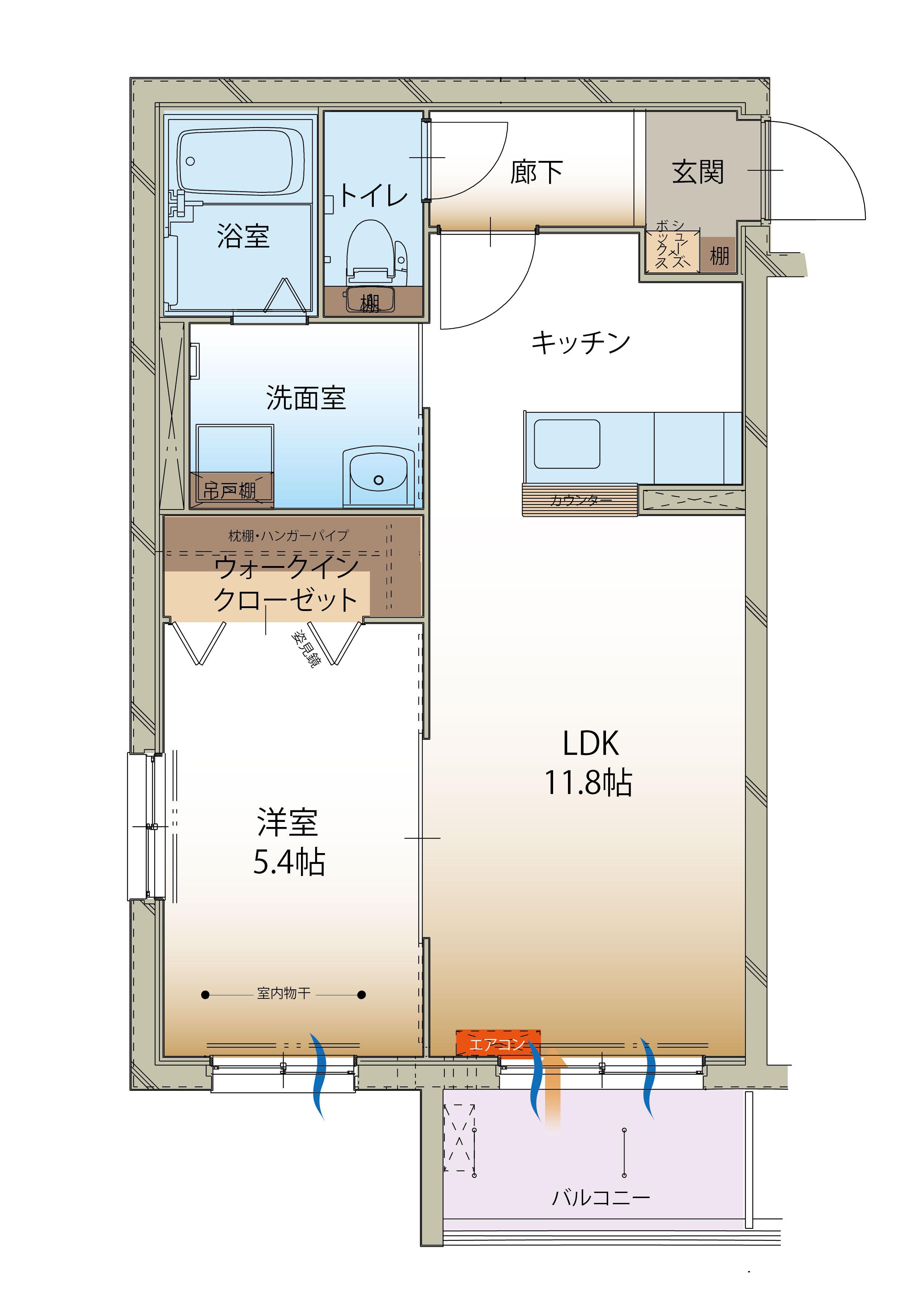 ルーナクレシェンテ(1LDK/3階)の間取り写真