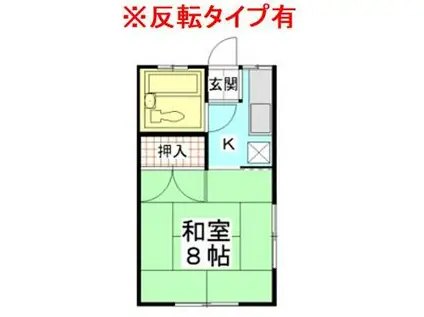 コーポ五月(1K/1階)の間取り写真