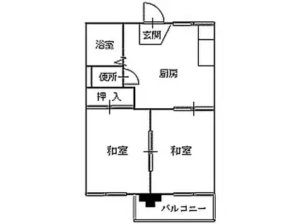 エステート月舘(2DK/2階)の間取り写真