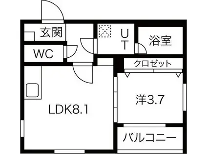 MOVE中村公園(1LDK/1階)の間取り写真