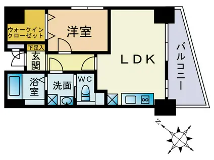 ファロ・ディ・ハルヨシII(1LDK/7階)の間取り写真