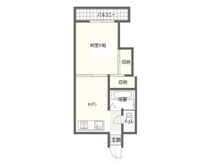 希望荘(1K/2階)の間取り写真