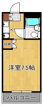 ホワイトパレス門司港(ワンルーム/3階)の間取り写真