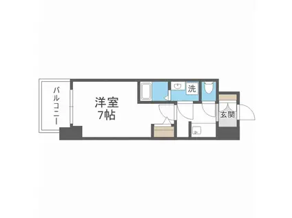 S-RESIDENCEドーム前千代崎(1K/4階)の間取り写真