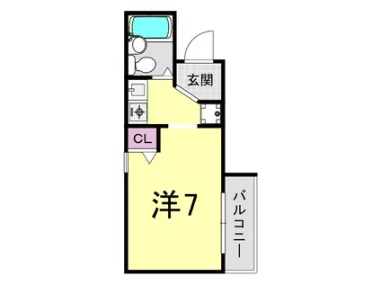 ダイドーメゾン武庫之荘II(ワンルーム/3階)の間取り写真
