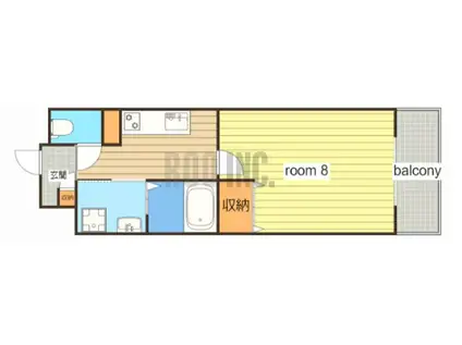 クローバー英賀保駅前(1K/5階)の間取り写真