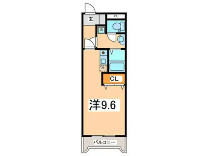 エクセルハイムII(ワンルーム/3階)の間取り写真