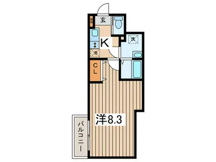ベイルーム横浜瀬谷(1K/3階)の間取り写真