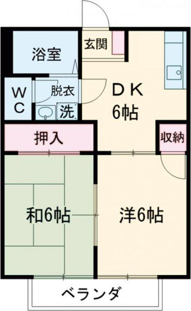 コーポラス見川C(2DK/1階)の間取り写真