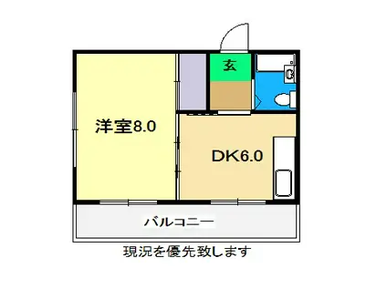 五常NO.3(ワンルーム/2階)の間取り写真