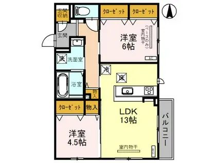ＩＲいしかわ鉄道 金沢駅 徒歩40分 2階建 新築(2LDK/1階)の間取り写真